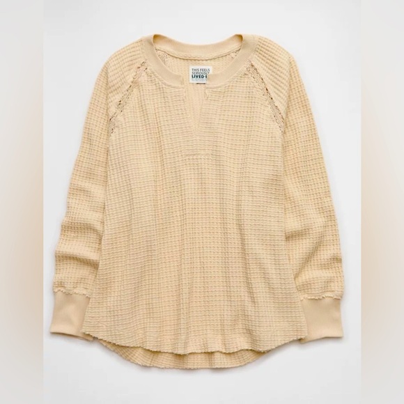 American Eagle • Big Hug Notch Neck Waffle Knit Sweater - Picture 14 of 14